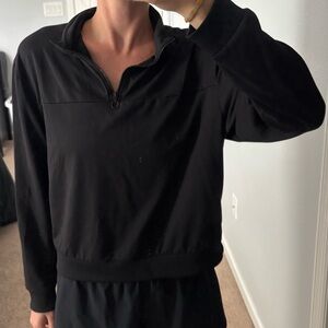 Women's Black Quarter-Zip Sweatshirt